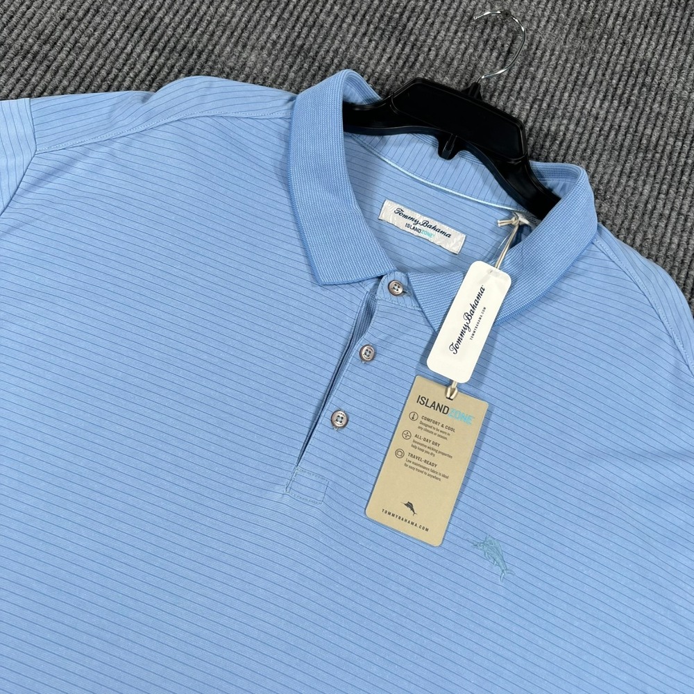 Tommy Bahama Island Zone Polo Shirt Mens 4XLB Big Blue Short Sleeve Golf New